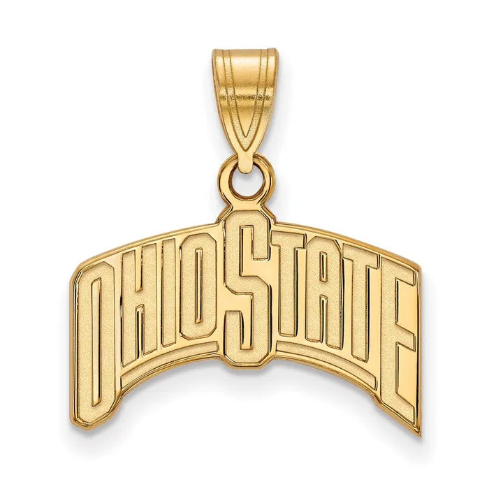Necklaces TreasureFineJewelers Sterling Silver Goldplated The Ohio State University Large Pendant Necklaces TreasureFineJewelers Sterling Silver Goldplated The Ohio State University Large Pendant