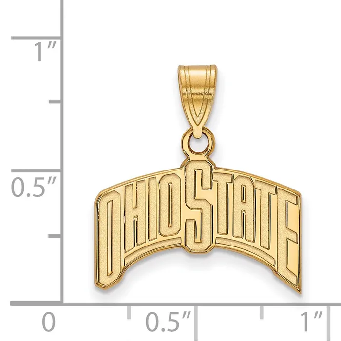 Necklaces TreasureFineJewelers Sterling Silver Goldplated The Ohio State University Large Pendant