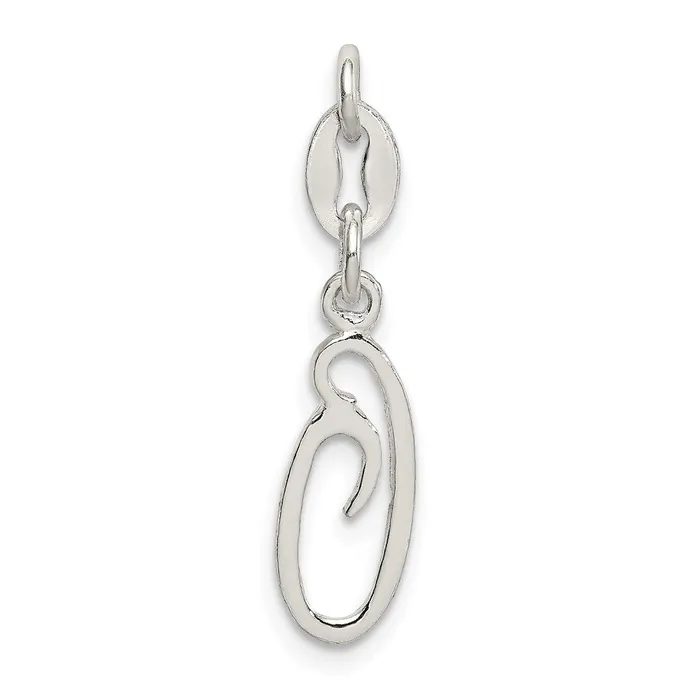 Necklaces TreasureFineJewelers Sterling Silver Letter O Initial Charm