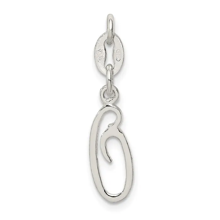 Necklaces TreasureFineJewelers Sterling Silver Letter O Initial Charm