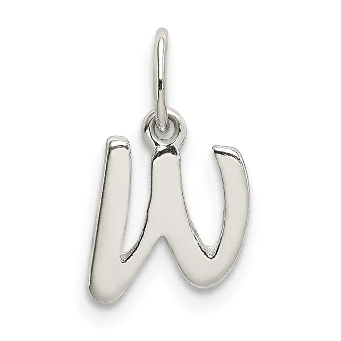 Necklaces TreasureFineJewelers Sterling Silver Letter W Initial Charm