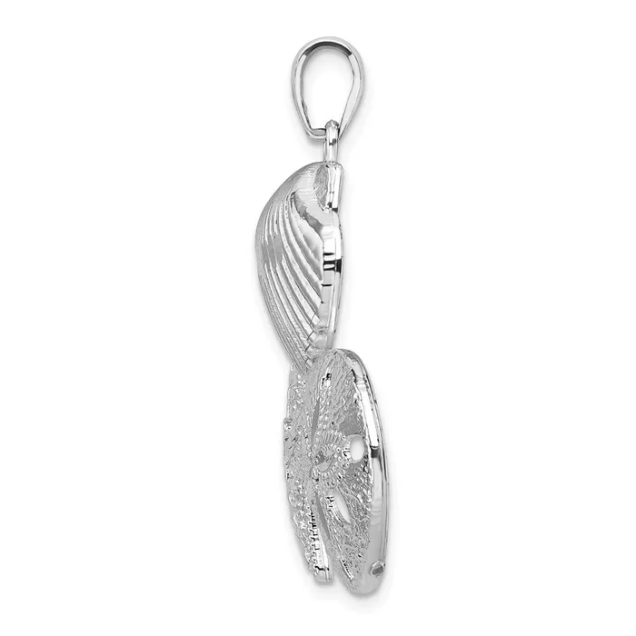 Necklaces TreasureFineJewelers Sterling Silver PolishedDiamondcut Sea Life Pendant