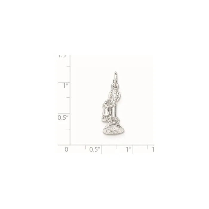 Necklaces TreasureFineJewelers Sterling Silver Polished Old Fashioned Phone Pendant