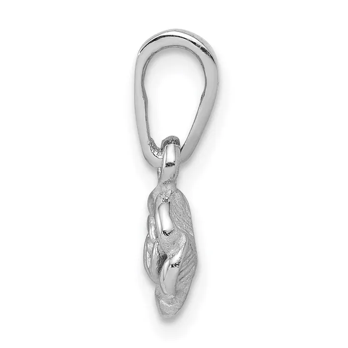 Necklaces TreasureFineJewelers Sterling Silver Rhodiumplated Childrens Textured Rose Pendant