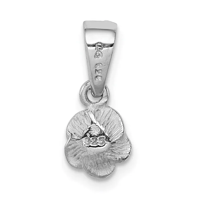 Necklaces TreasureFineJewelers Sterling Silver Rhodiumplated Childrens Textured Rose Pendant