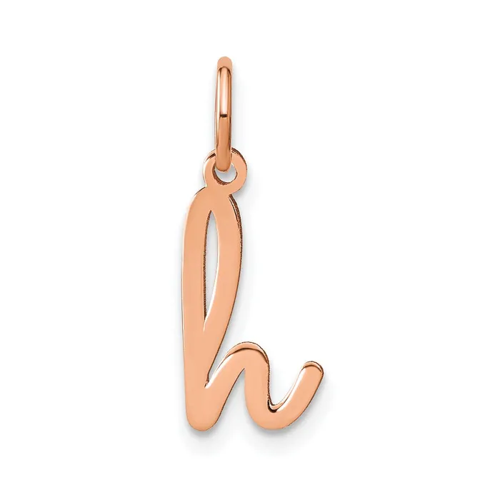 Necklaces TreasureFineJewelers Sterling Silver Roseplated Lower case Letter H Initial Charm Necklaces TreasureFineJewelers Sterling Silver Roseplated Lower case Letter H Initial Charm
