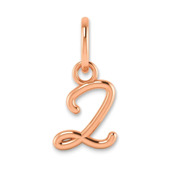 Necklaces TreasureFineJewelers Sterling Silver Roseplated Upper case Letter Z Initial Charm