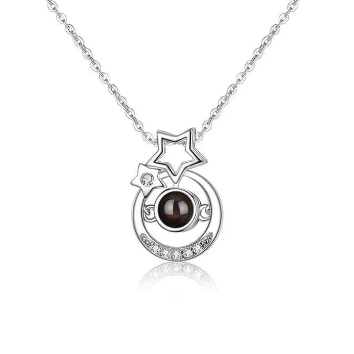 Necklaces Trendolla Jewelry Custom Little Star Projection Necklace with Picture Inside Necklaces Trendolla Jewelry Custom Little Star Projection Necklace with Picture Inside