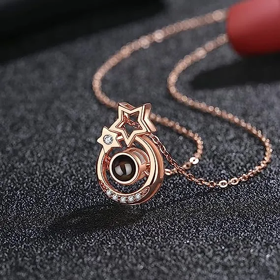 Necklaces Trendolla Jewelry Custom Little Star Projection Necklace with Picture Inside