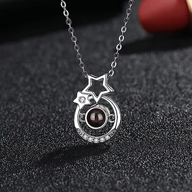 Necklaces Trendolla Jewelry Custom Little Star Projection Necklace with Picture Inside