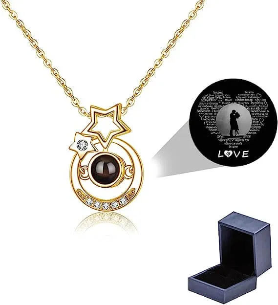 Necklaces Trendolla Jewelry Custom Little Star Projection Necklace with Picture Inside