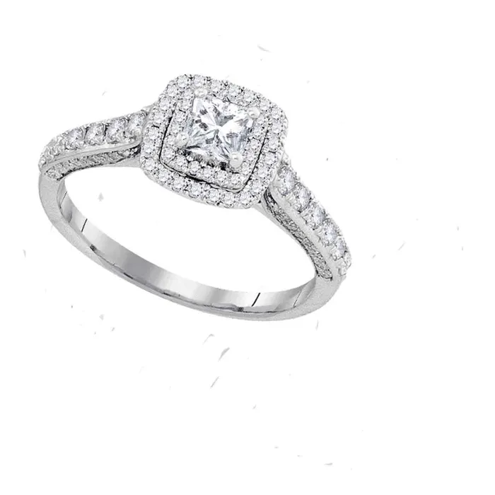 North Arrow Shop Rings 14kt white gold womens princess diamond solitaire bridal wedding engagement ring 100 cttw size 11 certified109692
