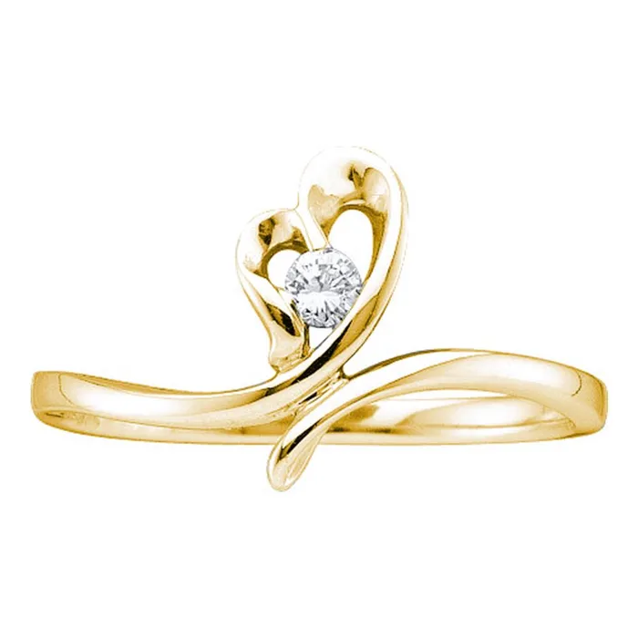 North Arrow Shop Rings 14kt yellow gold womens round diamond heart love promise bridal ring 112 cttw29621 North Arrow Shop Rings 14kt yellow gold womens round diamond heart love promise bridal ring 112 cttw29621