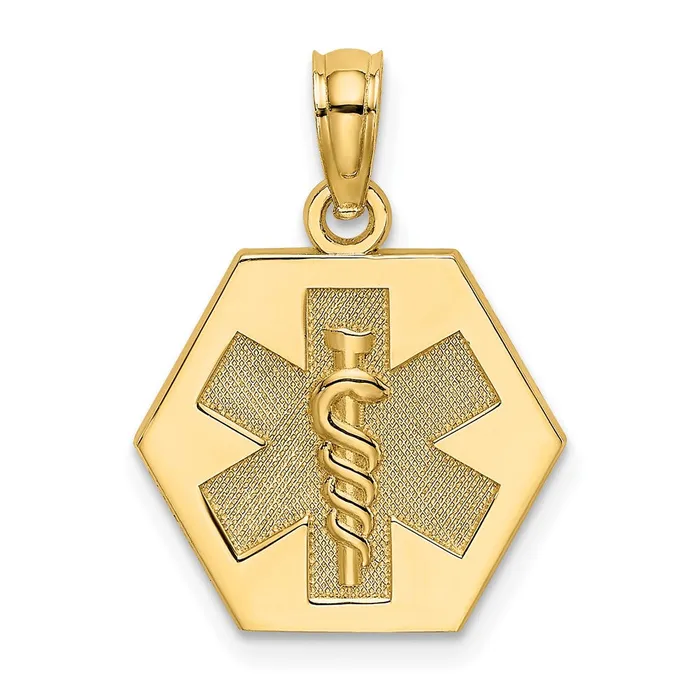 PreStyled Sets TreasureFineJewelers 10k Yellow Gold Medical Disc Pendant PreStyled Sets TreasureFineJewelers 10k Yellow Gold Medical Disc Pendant