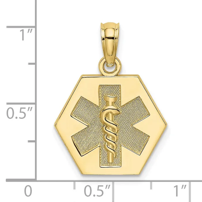 PreStyled Sets TreasureFineJewelers 10k Yellow Gold Medical Disc Pendant