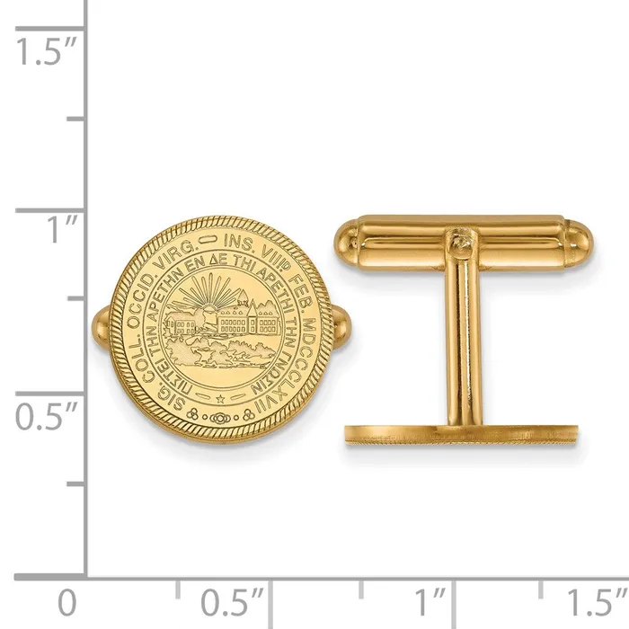 PreStyled Sets TreasureFineJewelers 14k Gold West Virginia University Crest Cuff Links