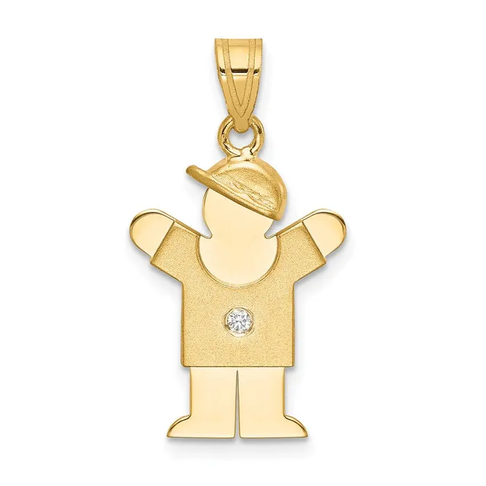 PreStyled Sets TreasureFineJewelers 14k Yellow Gold VS Diamond Kid Pendant PreStyled Sets TreasureFineJewelers 14k Yellow Gold VS Diamond Kid Pendant