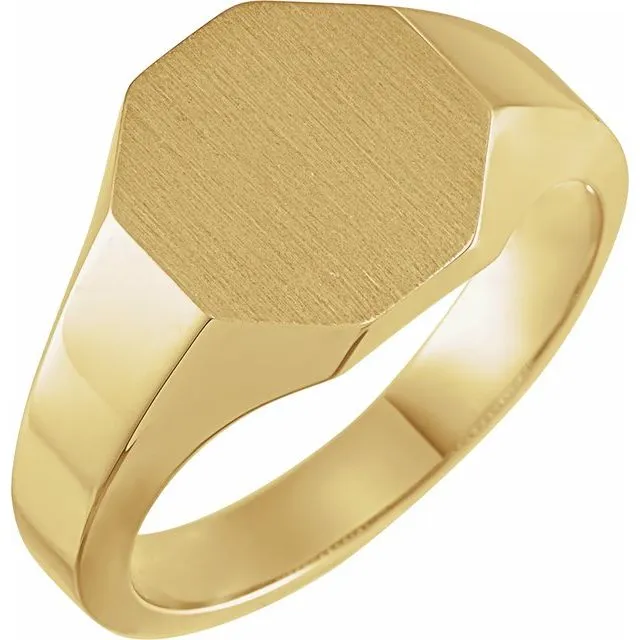 Rings 14K Yellow 124x121 mm Octogon Signet Ring TreasureFineJewelers