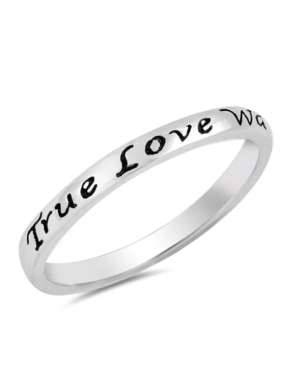 Rings North Arrow Shop True Love Waits Ring Sterling Silver Thin Band for Girls Rings North Arrow Shop True Love Waits Ring Sterling Silver Thin Band for Girls