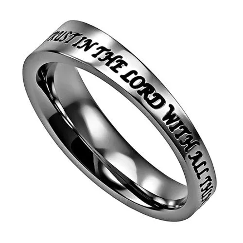 Rings North Arrow Shop TRUST Proverbs 35 Christian Trinity Cross Ring Engraved Bible Verse with CZ Stones Rings North Arrow Shop TRUST Proverbs 35 Christian Trinity Cross Ring Engraved Bible Verse with CZ Stones