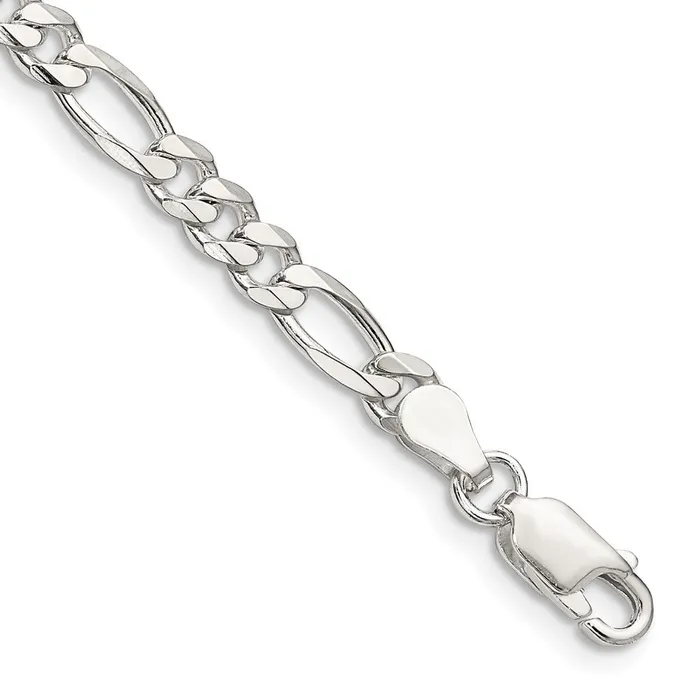 Rings Sterling Silver 45mm Figaro Chain TreasureFineJewelers