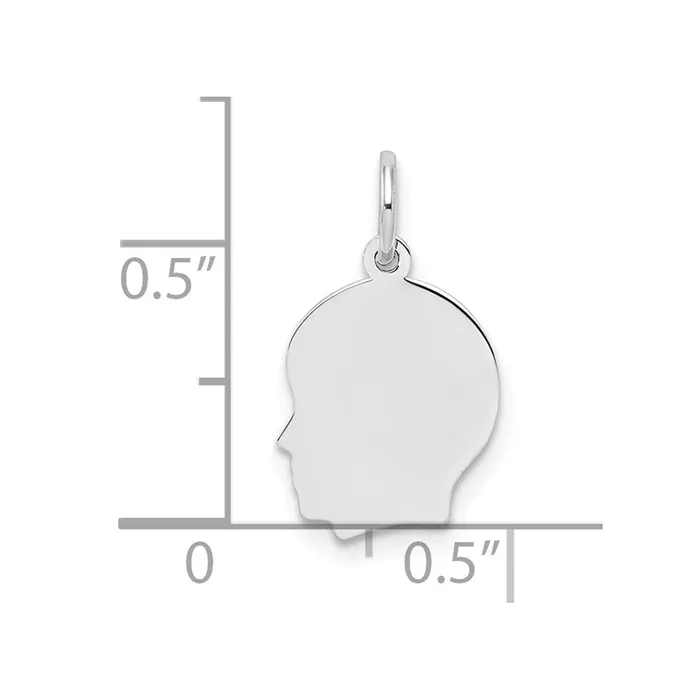 Rings Sterling Silver Rhplt Engraveable Boy Disc Charm Polish on FrontBack TreasureFineJewelers
