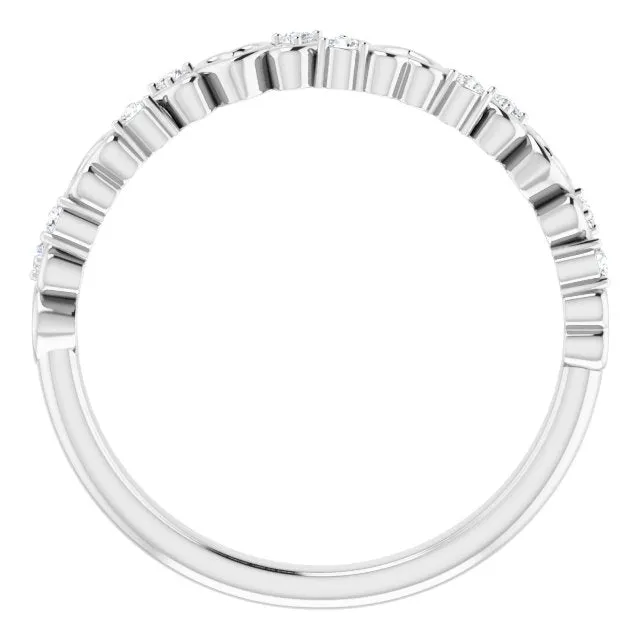 Rings TreasureFineJeweler 14K White 08 CTW Natural Diamond Heart Anniversary Band