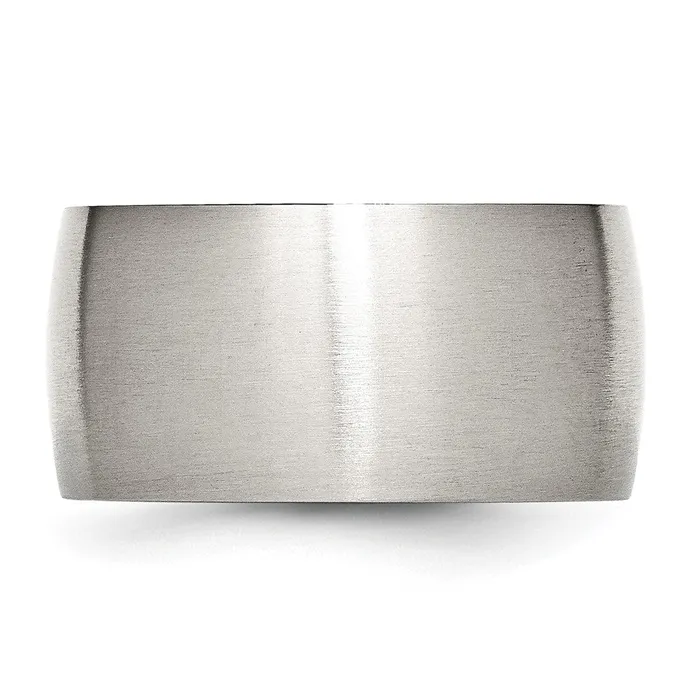 Rings TreasureFineJewelers Stainless Steel Brushed 12mm Half Round Band