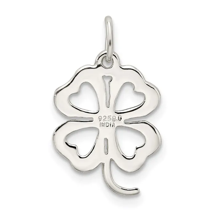 Rings TreasureFineJewelers Sterling Silver 4leaf Clover Charm