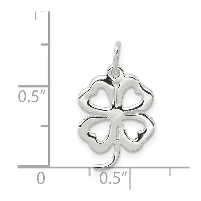 Rings TreasureFineJewelers Sterling Silver 4leaf Clover Charm