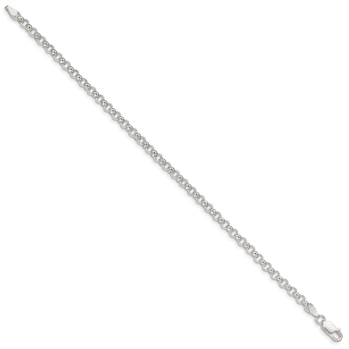 Rings TreasureFineJewelers Sterling Silver 4mm Rolo Chain