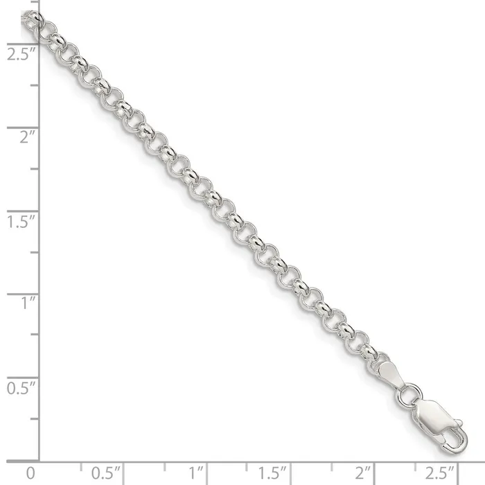 Rings TreasureFineJewelers Sterling Silver 4mm Rolo Chain