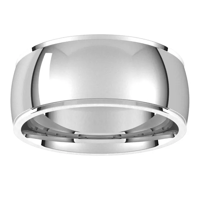 Rings TreasureFineJewelers Sterling Silver 8 mm Half Round Edge Comfort Fit Wedding Band