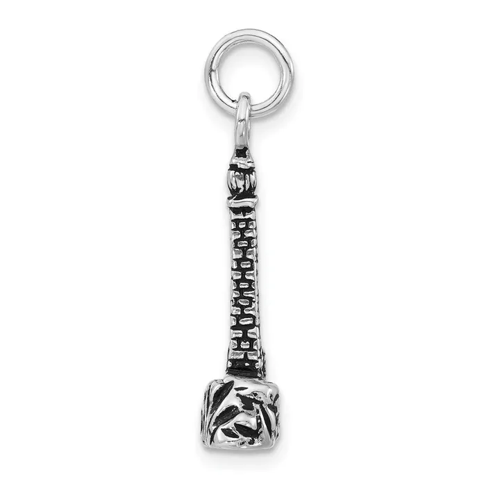 Rings TreasureFineJewelers Sterling Silver Antiqued Lighthouse Charm