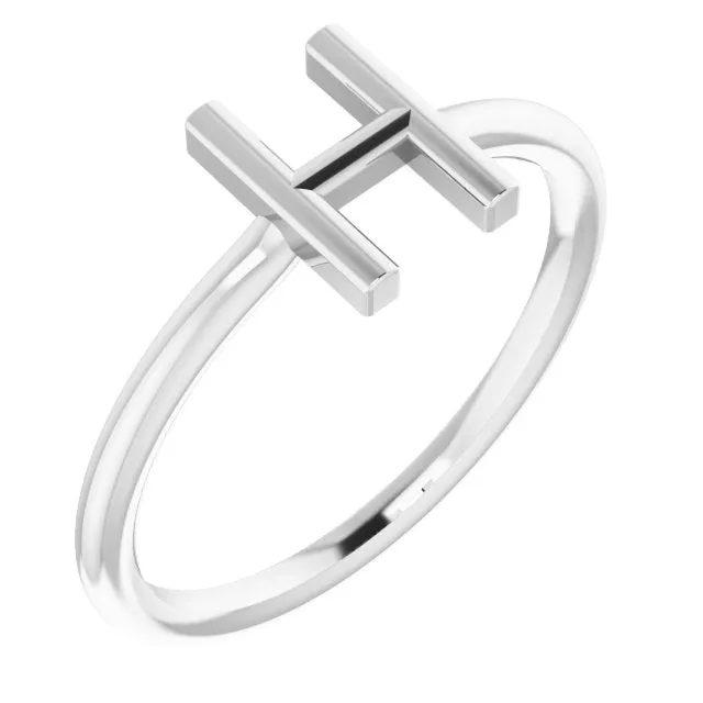 Rings TreasureFineJewelers Sterling Silver Initial H Ring