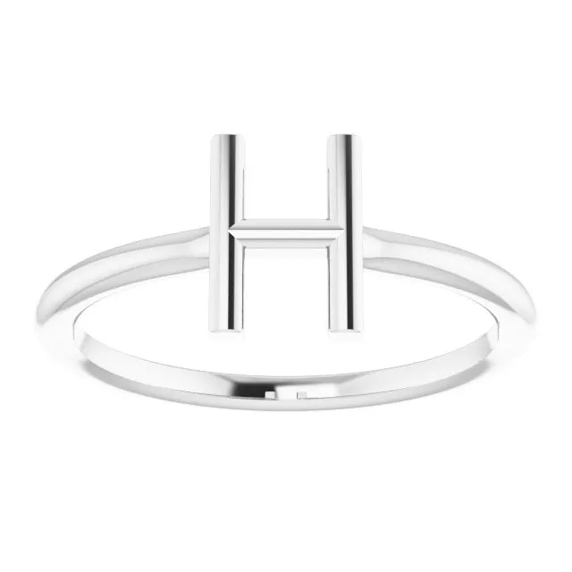Rings TreasureFineJewelers Sterling Silver Initial H Ring