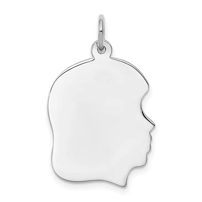 Rings TreasureFineJewelers Sterling Silver Rhodplate Eng Girl Polish FrontSatin Back Disc Charm Rings TreasureFineJewelers Sterling Silver Rhodplate Eng Girl Polish FrontSatin Back Disc Charm