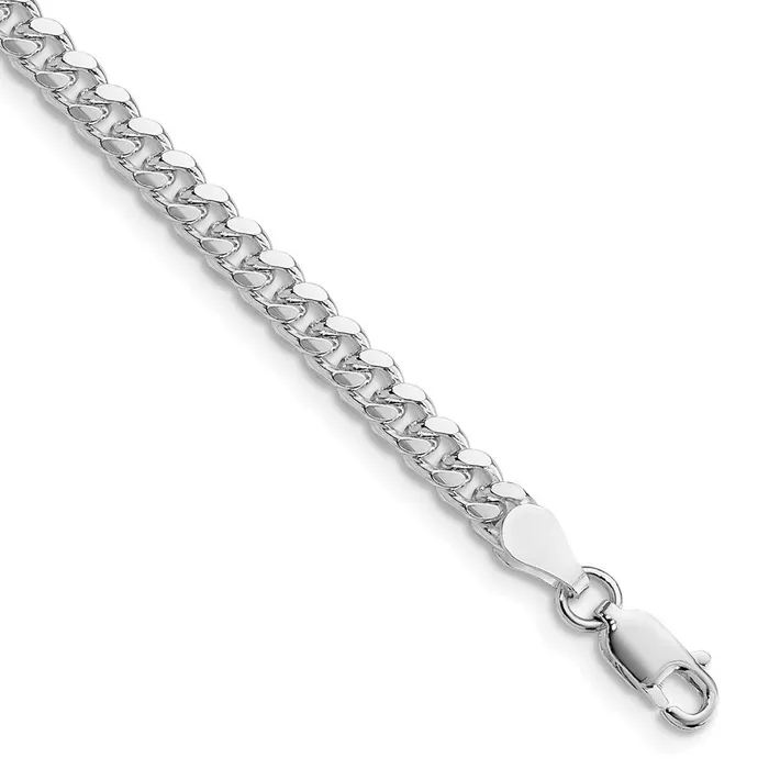 Rings TreasureFineJewelers Sterling Silver Rhodiumplated 4mm Domed w Side DC Curb Chain Rings TreasureFineJewelers Sterling Silver Rhodiumplated 4mm Domed w Side DC Curb Chain