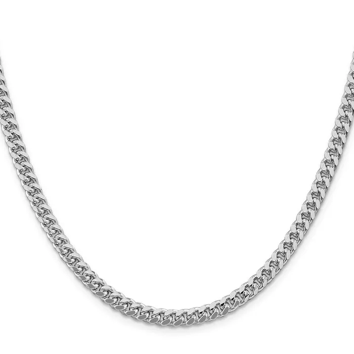 Rings TreasureFineJewelers Sterling Silver Rhodiumplated 5mm Domed w Side Dimondcut Curb Chain