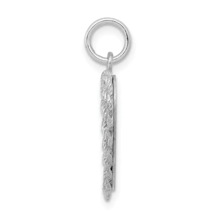 Rings TreasureFineJewelers Sterling Silver Rhodiumplated Baptism Disc Charm