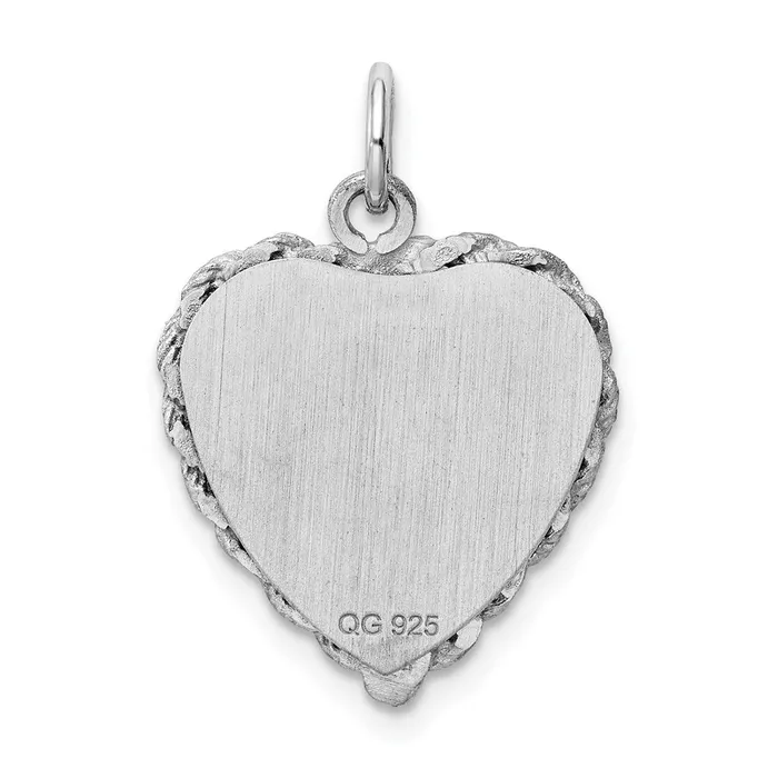 Rings TreasureFineJewelers Sterling Silver Rhodiumplated Baptism Disc Charm