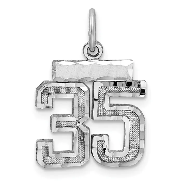 Rings TreasureFineJewelers Sterling Silver Rhodiumplated Diamondcut 35 Charm Rings TreasureFineJewelers Sterling Silver Rhodiumplated Diamondcut 35 Charm