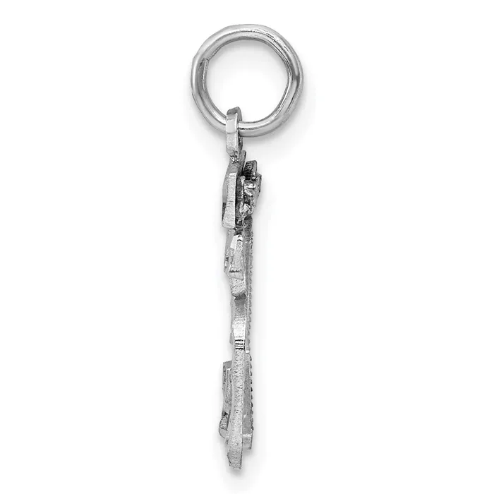 Rings TreasureFineJewelers Sterling Silver Rhodiumplated Diamondcut 35 Charm