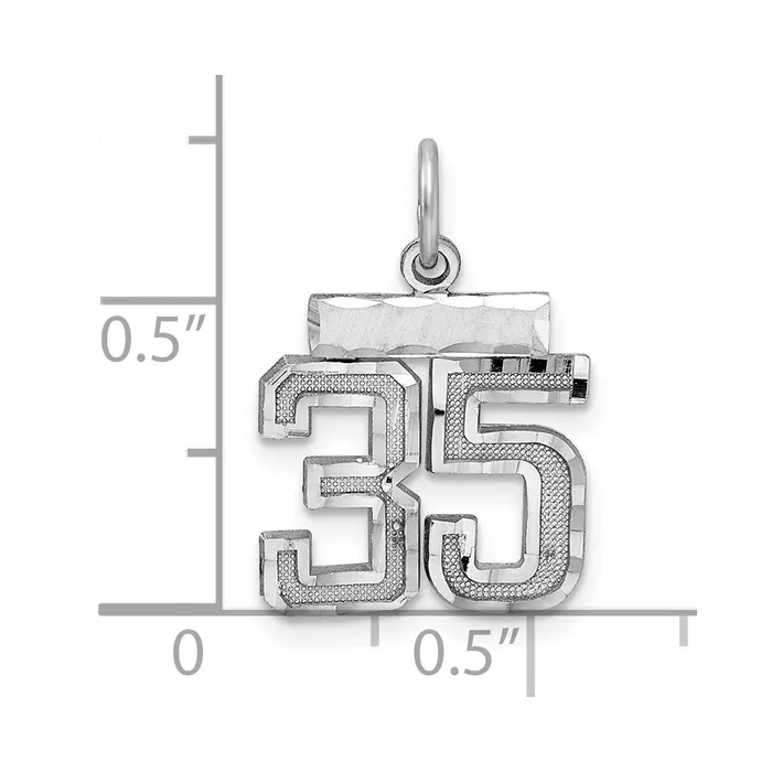 Rings TreasureFineJewelers Sterling Silver Rhodiumplated Diamondcut 35 Charm
