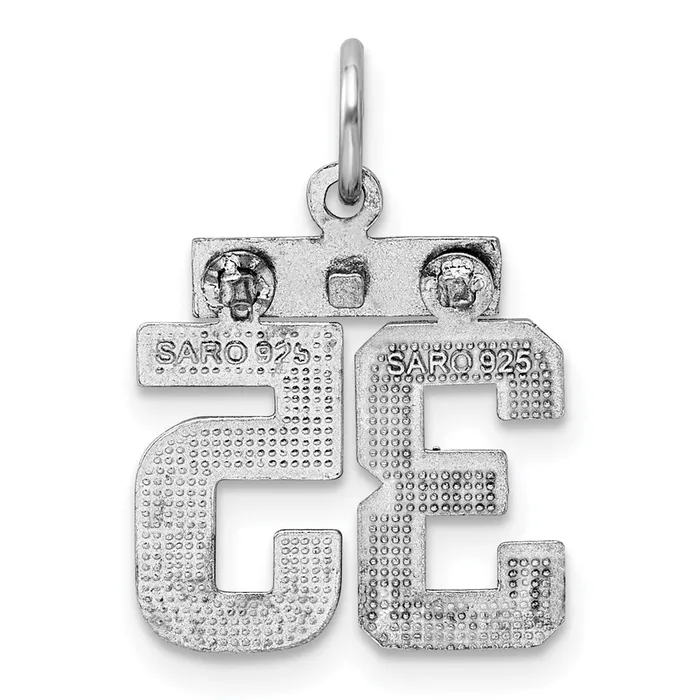Rings TreasureFineJewelers Sterling Silver Rhodiumplated Diamondcut 35 Charm