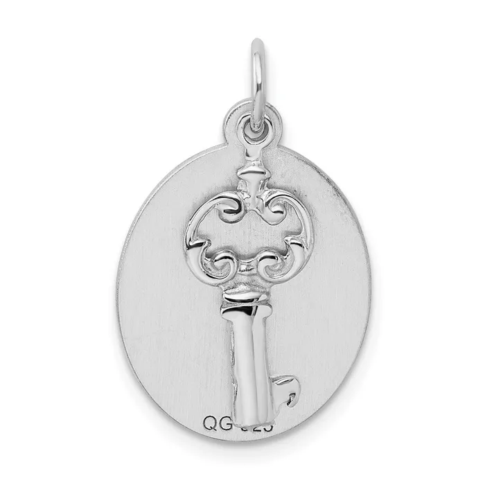 Rings TreasureFineJewelers Sterling Silver Rhodiumplated key Charm