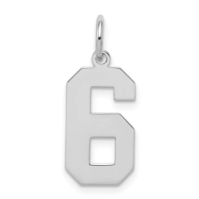Rings TreasureFineJewelers Sterling SilverRhodiumplated Polished Number 6 Charm Rings TreasureFineJewelers Sterling SilverRhodiumplated Polished Number 6 Charm