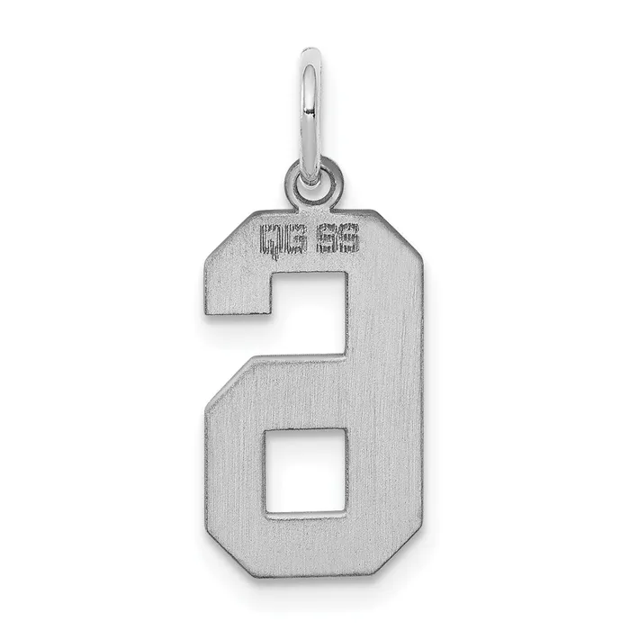 Rings TreasureFineJewelers Sterling SilverRhodiumplated Polished Number 6 Charm