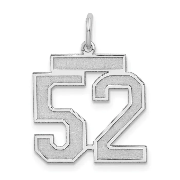 Rings TreasureFineJewelers Sterling SilverRhodiumplated Satin Number 52 Charm Rings TreasureFineJewelers Sterling SilverRhodiumplated Satin Number 52 Charm