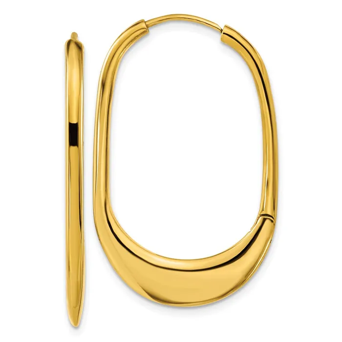 Stainless Steel Polished Yellow IPplated Hinged Hoop Earrings TreasureFineJewelers Earrings Stainless Steel Polished Yellow IPplated Hinged Hoop Earrings TreasureFineJewelers Earrings